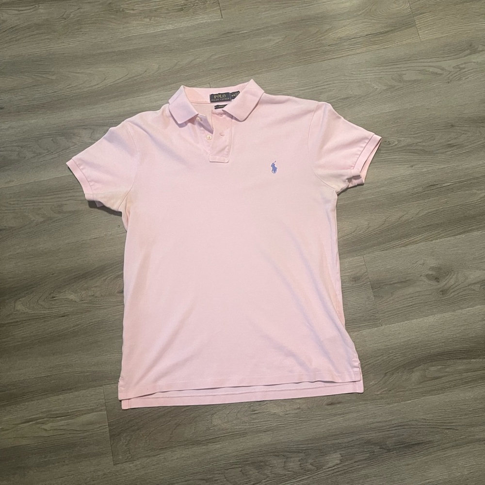 Ralph Lauren Light Pink Polo with Navy Labels